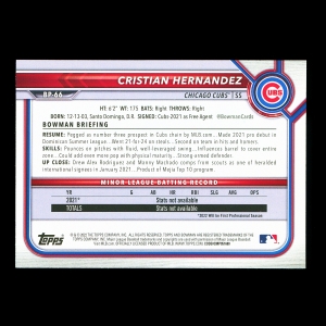 Cristian Hernandez 2022 Bowman Prospects Cubs
