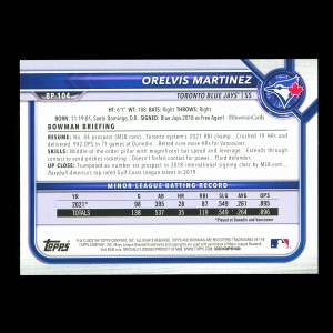 Orelvis Martinez 2022 Bowman Prospects Blue Jays