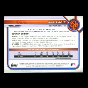 Brett Baty 2022 Bowman Prospects Mets