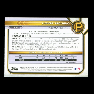 Liover Peguero 2022 Bowman Prospects Pirates