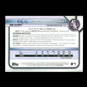 Colson Montgomery 2022 Bowman Prospects 1st Bowman White Sox