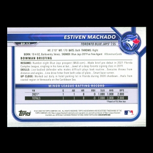 Estiven Machado 2022 Bowman Prospects 1st Bowman Blue Jays