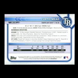 Curtis Mead 2022 Bowman Prospects 1st Bowman Rays