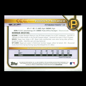 Rodolfo Nolasco 2022 Bowman Prospects 1st Bowman Pirates