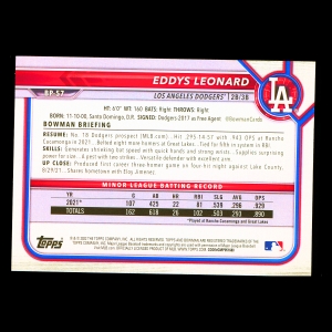 Eddys Leonard 2022 Bowman Prospects 1st Bowman Dodgers