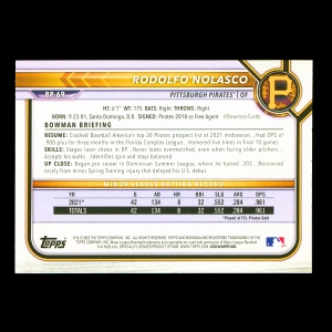 Rodolfo Nolasco 2022 Bowman Prospects 1st Bowman Pirates
