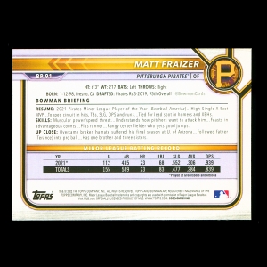 Matt Fraizer 2022 Bowman Prospects 1st Bowman Pirates