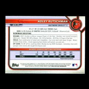 Adley Rutschman 2022 Bowman Chrome Prospects Orioles