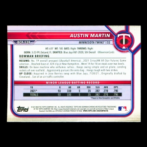 Austin Martin 2022 Bowman Chrome Prospects Twins