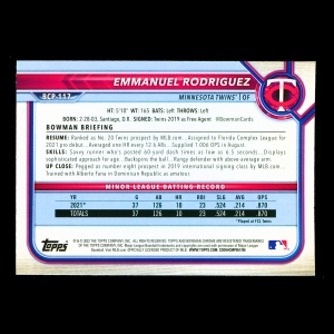 Emmanuel Rodriguez 2022 Bowman Chrome Prospects Twins