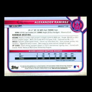 Alexander Ramirez 2022 Bowman Chrome Prospects Angels