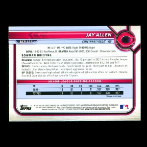 Jay Allen 2022 Bowman Chrome Prospects Reds