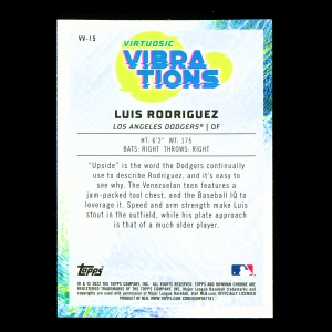 Luis Rodriguez 2022 Bowman Chrome Virtuosic Vibrations Dodgers