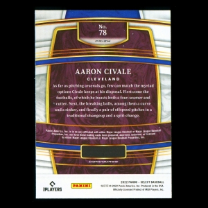 Aaron Civale 2022 Select Holo Guardians