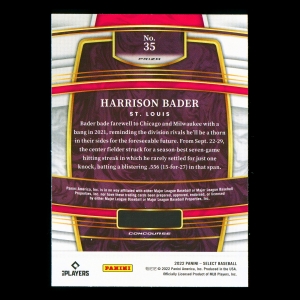 Harrison Bader 2022 Select Holo Cardinals
