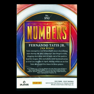 Fernando Tatis Jr. 2022 Select Numbers Padres