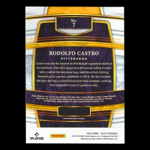 Rodolfo Castro RC 2022 Select Rookie Pirates
