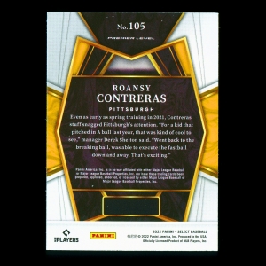 Roansy Contreras RC 2022 Select Rookie Pirates