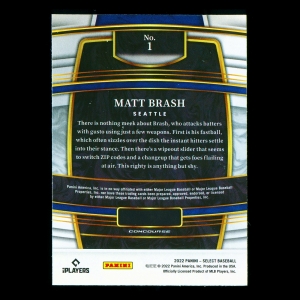 Matt Brash RC 2022 Select Rookie Mariners