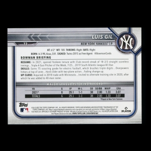Luis Gil RC 2022 Bowman Rookie Yankees