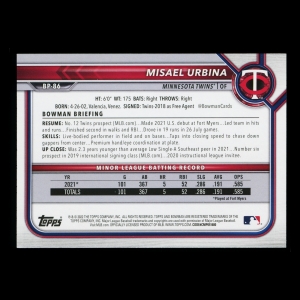 Misael Urbina 2022 Bowman Prospects Twins