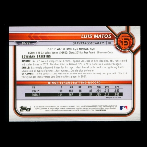 Luis Matos 2022 Bowman Prospects Giants