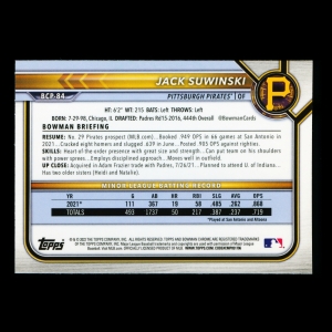 Jack Suwinski 2022 Bowman Chrome 1st Bowman Prospects Pirates