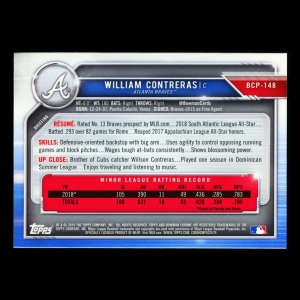 William Contreras 2019 Bowman Chrome Prospects Braves