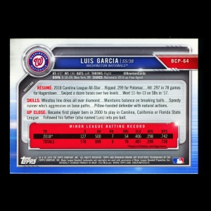 Luis Garcia 2019 Bowman Chrome Prospects Nationals