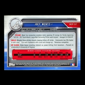 Joey Wentz 2019 Bowman Chrome Prospects Braves