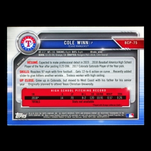 Cole Winn 2019 Bowman Chrome Prospects Rangers