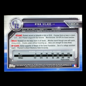 Ryan Vilade 2019 Bowman Chrome Prospects Rockies