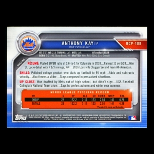 Anthony Kay 2019 Bowman Chrome Prospects Mets