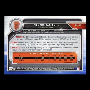 Sandro Fabian 2019 Bowman Prospects Giants
