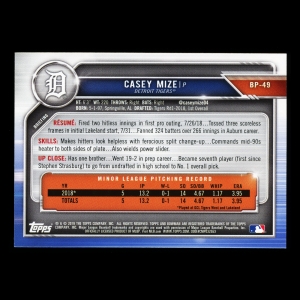 Casey Mize 2019 Bowman Prospects Tigers