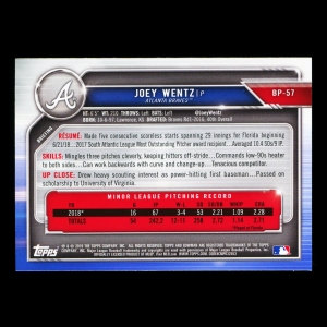 Joey Wentz 2019 Bowman Prospects Braves