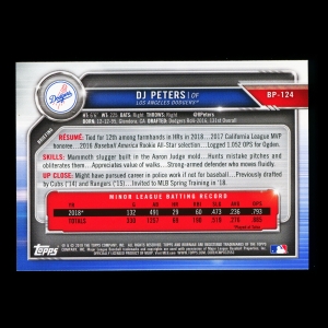 DJ Peters 2019 Bowman Prospects Dodgers