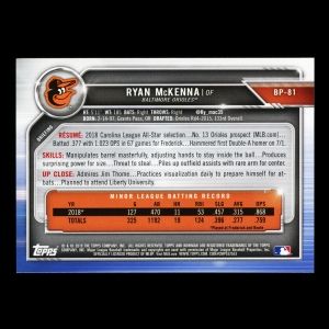 Ryan McKenna 2019 Bowman Prospects Orioles