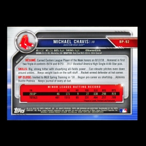 Michael Chavis 2019 Bowman Prospects Red Sox