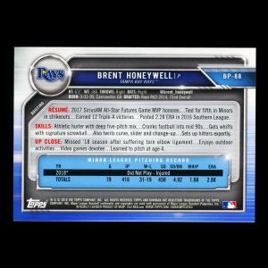 Brent Honeywell 2019 Bowman Prospects Rays