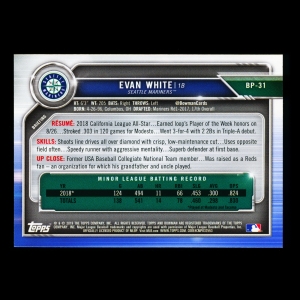 Evan White 2019 Bowman Prospects Mariners