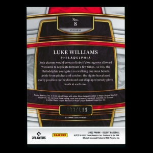  Luke Williams RC 2022 Select Rookie Red Phillies 093/199
