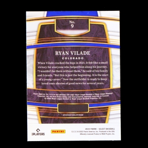 Ryan Vilade RC 2022 Select Rookie Rockies