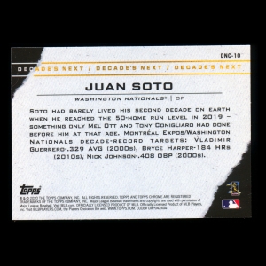 Juan Soto 2020 Topps Chrome Update Decade's Next Nationals/Padres