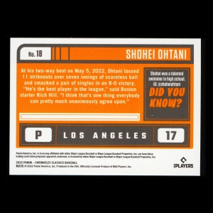 Shohei Ohtani 2022 Classics Angels