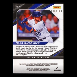 Chas McCormick RC 2022 Limited Red Rookie Astros 096/100