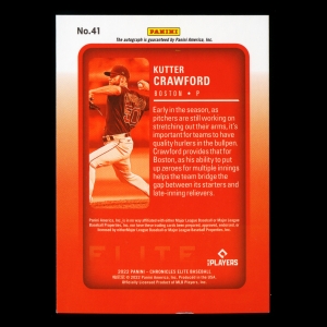 Kutter Crawford RC 2022 Elite Rookie Auto Red Sox