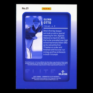 Glenn Otto RC 2022 Elite Rookie Rangers