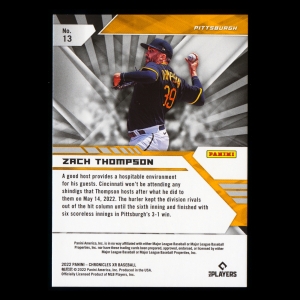 Zach Thompson RC 2022 XR Rookie Pirates
