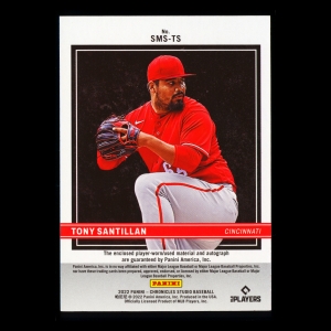 Tony Santillan RC 2022 Studio Black Material Signatures Reds 16/99